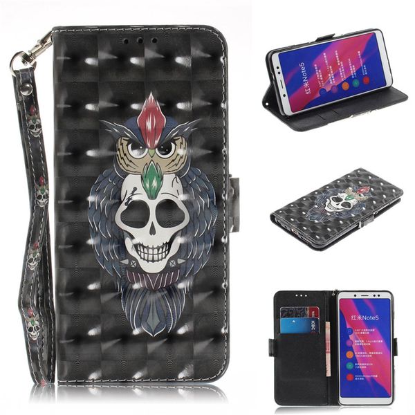 

flip cover phone bags for xiaomi redmi note 5/note 5 pro case 3d painting pu leather soft silicon wallet covers cases coque