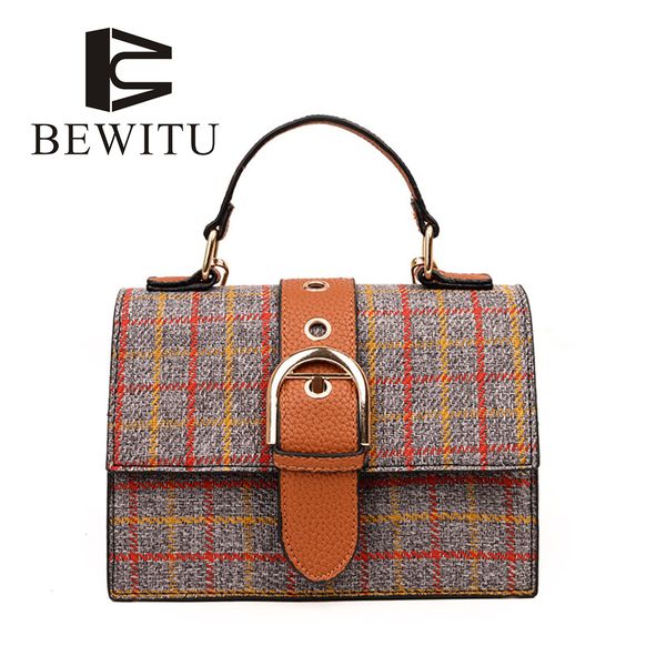 

bewitu 2018 new fashion ladies messenger bag lattice square bag simple handbag