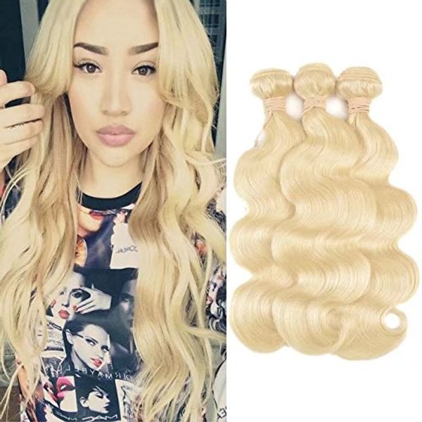 3 Bundles Blonde 613 Color Brazilian Straight Virgin Human Hair