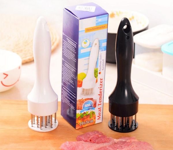 Notícias Top Quality Profissão 21 Agulha Carne Tenderizer Agulha Com Aço Inoxidável Pounders Para Bife Cozinha Carne Aves De Capoeira ferramentas