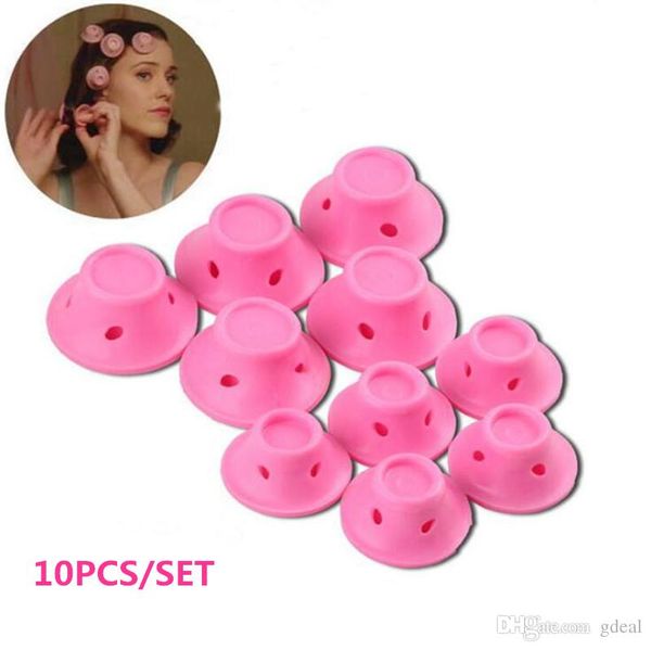 Pink Silicone Curlers Hairstyle Soft Hair Care Diy Peco Roll Hair