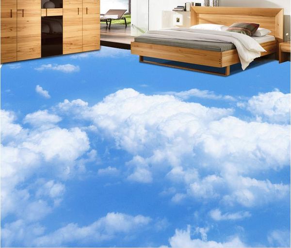 

wall papers home decor living room heaven sky blue sky clouds 3d floor tiles painted living room wall murals