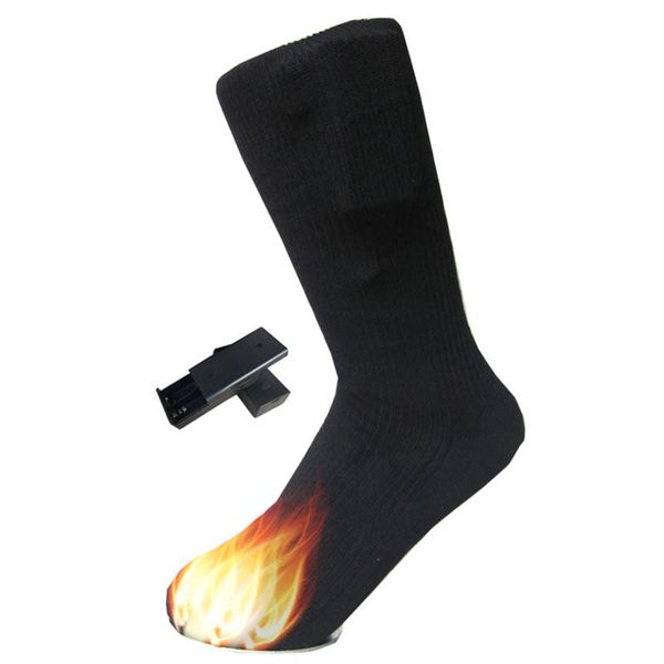 

newly 1 pair battery heated boot socks feet foot warmer electric heater gifts, Black