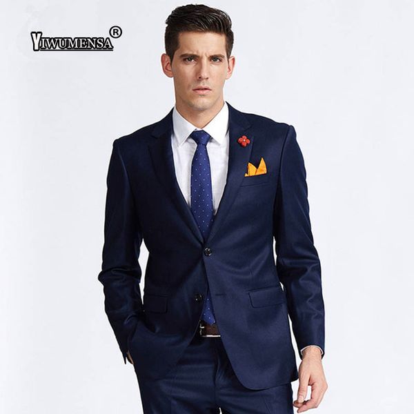 

yiwumensa mens suits designers 2018 navy wedding groom suit custom made 2 pieces latest coat pant business man suit slim fit, White;black