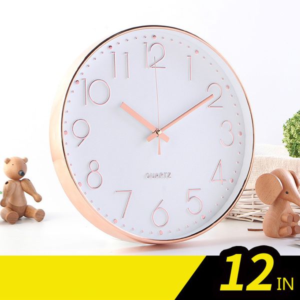 

cicn plating wall clock simple home decoration 12 inch wall clock