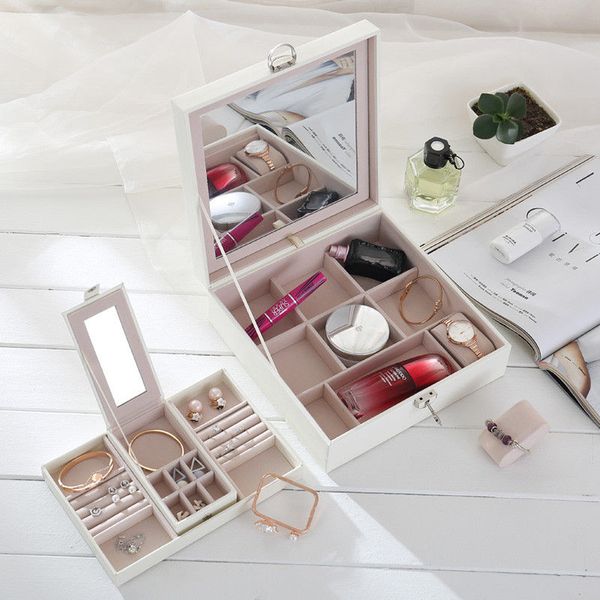 2019 Portable Wood Jewelry Sunglasses Watch Makeup Storage Box Mirror Lock From Bobo85k 49 74 Dhgate Com