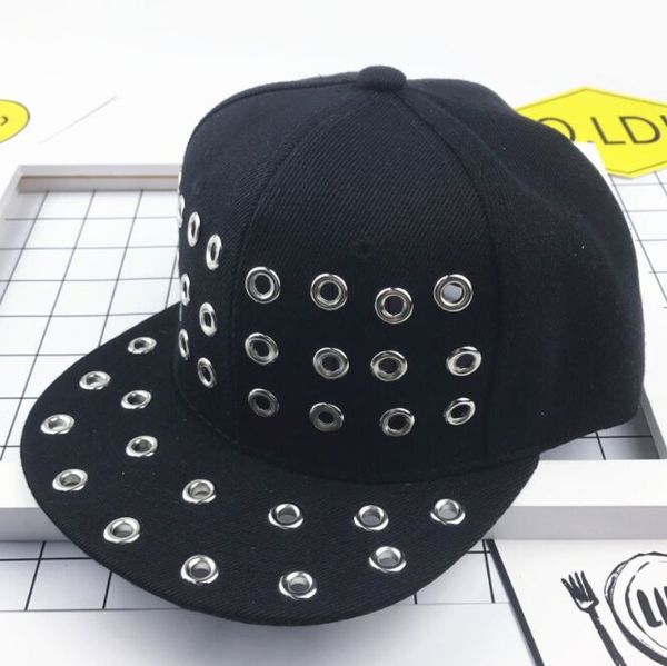 

yonglou003 personality new cavity rivets hats cotton hip hop baseball caps snapback hats casquette gorras for men women, Blue;gray
