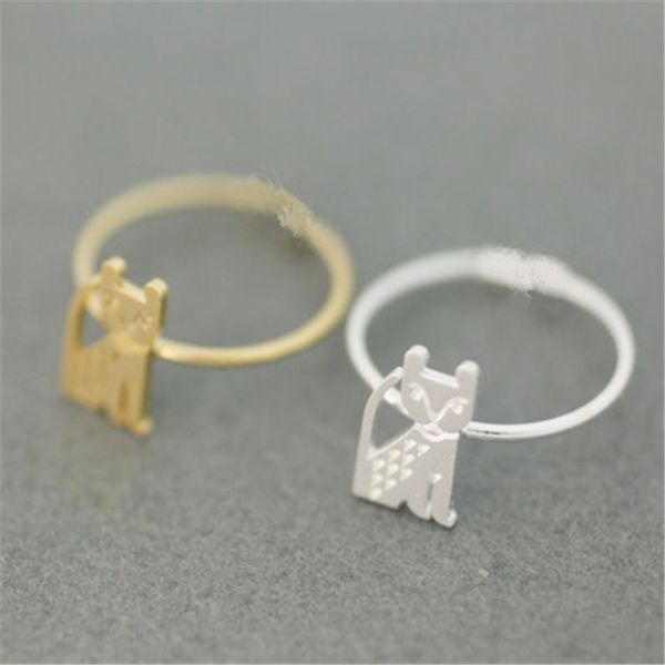 

fashion cat rings flat engraving cat rings pure manual welding copper rings wholesale and mixed color, Silver