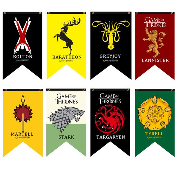 

18 styles 75*125cm house banner game of thrones tournament outdoor banner flag hanging home decoration banner flags t2i129