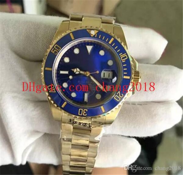 

top AAA luxury Mens Watch Gold SUB automatic movement stainless Steel Clasp Ceramic Bezel Sapphire Glass 18K watches