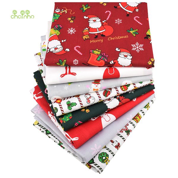 

chainho,8pcs/lot,christmas series,printed twill cotton fabric,patchwork cloth,diy sewing quilting material for baby & children, Black;white