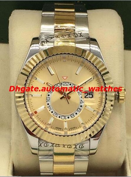 

luxury watches 4 style 326933 stainless steel & 18k gold black 40mm watch automatic fashion men's watch wristwatch new style, Slivery;brown