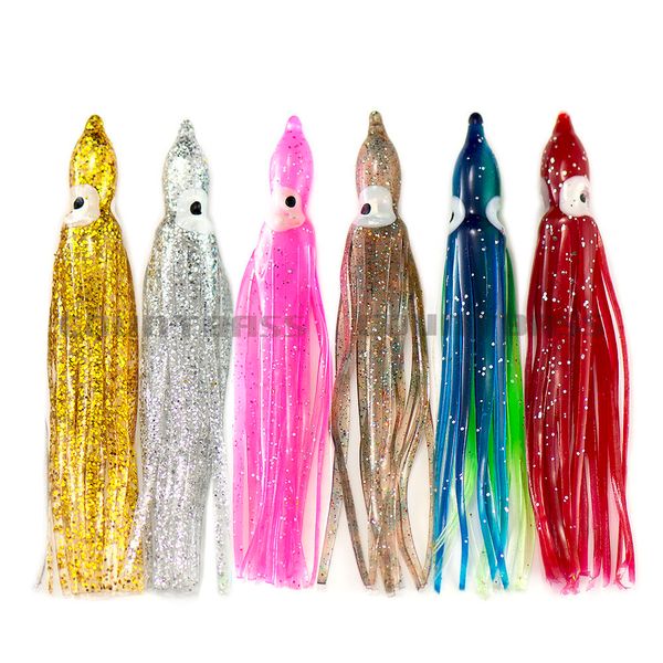 

30pcs 12cm 15cm 18cm Trolling Squid Skirts, Soft Octopus Lures, Hoochie Fishing Baits, Tuna Tail, Tackle Craft, Accessories Y1892114