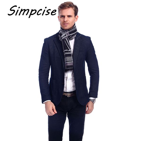 

simpcise] brand new checked men scarf cashmere tassel wrap winter plaid scarves trendy present a3a18920, Blue;gray