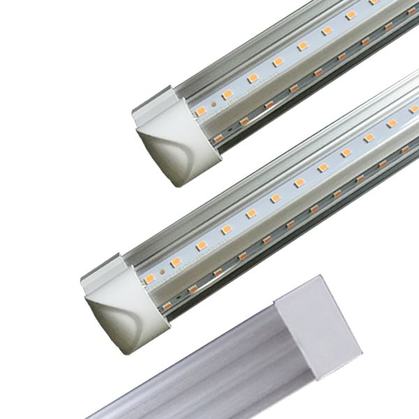 Tubo a LED da 6 piedi t8 Tubo a forma di V 4FT 36W 5FT 45W 6FT 52W 8FT 72W Porta di raffreddamento integrata Led Illuminazione fluorescente a doppio bagliore