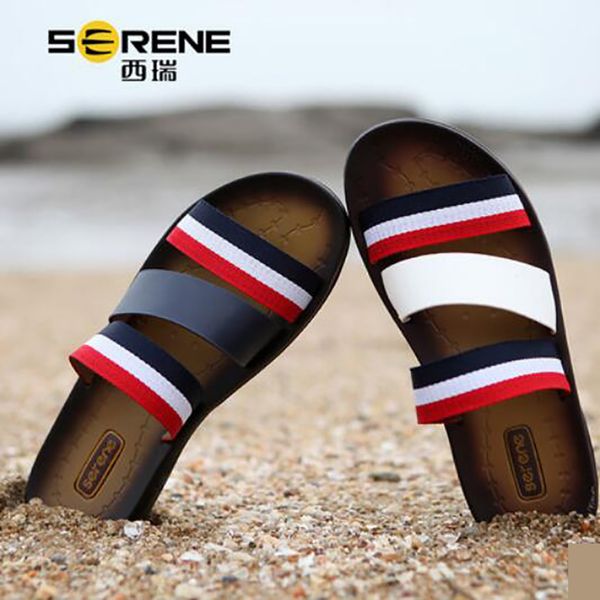 

men's slipper summer beach breathable cool towing fashion outdoor soft sole leisure sandals skid resistance slipper selling, Black