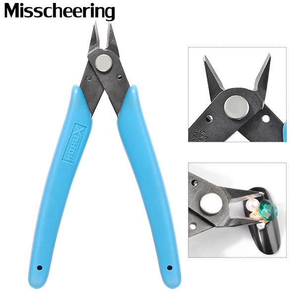 

1 pcs diagonal side flush cutter shears nipper repair plier for cutting wires metal chains nail art rhinestones manicure tools