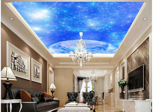 

3d ceiling murals wallpaper custom p non-woven mural fantasy star planet living room zenith ceiling ceiling murals