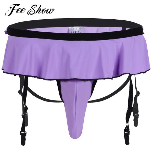 

мужское нижнее белье с эластичным поясным трусиком нижнее белье спереди с выпуклым чехлом garters gay men lingerie open butt underwear under, Black;white