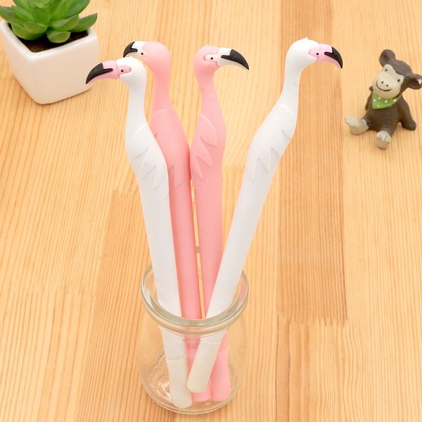 

2 pcs/set cute creative flamingo gel pen 0.5mm black ink signing pen for writing tool school office supply student stationery