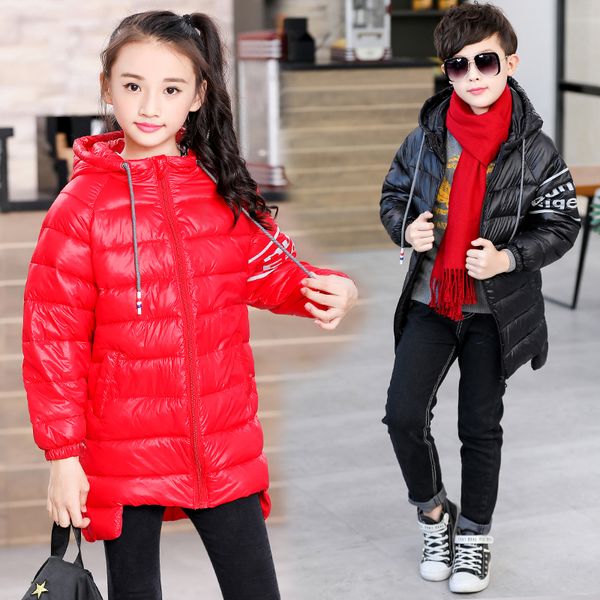 

jmffy children's outerwear&coat boy girl cold 2018 winter warm hooded coat children cotton-padded clothes boys down jackets 6-15, Blue;gray