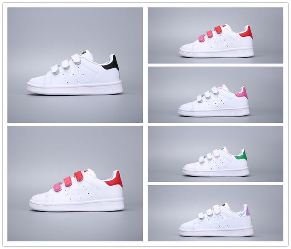 

Adidas Stan Smith НОВЫЙ бренд Детская обувь весной спорта бегущей девушки моды кроссовки дети дышащие мальчики обувь Европейский размер обуви 24-35