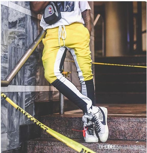 

Винтаж супер мода туман Kanye полоса лоскутное спортивные брюки Женщины Повседневн