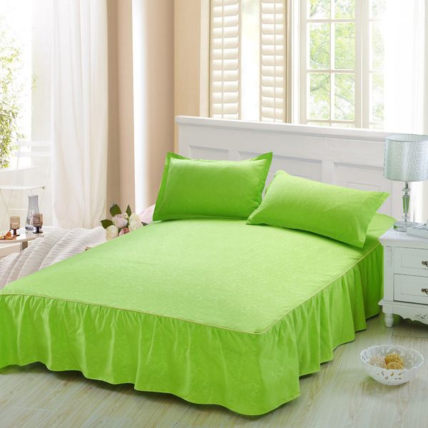Green Polyester Cotton Bed Skirts Dorm St35 Mattress Protector