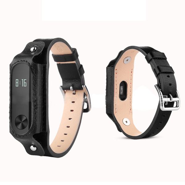

genboli professional bracelet replacement leather watch strap for mi band 3 strap bracelet wristband straps multicolor, Black;brown