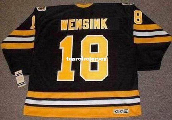 

wholesale mens john wensink boston bruins 1978 ccm vintage away retro hockey jersey, Black;red