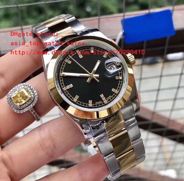 

3 цвет последняя версия часы 116234 алмазный циферблат 35 мм 18 k золото механические автоматические мужские женские часы высокого качества, Slivery;brown