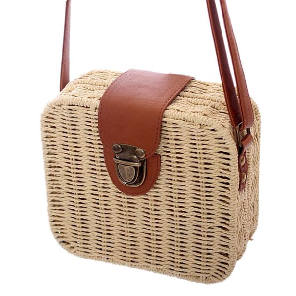 

women 's handbags mini for 2017 girls creative square straw crossbody bag beige small shoulder bags for women bag bolsa feminina