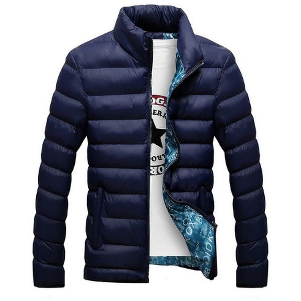 

winter jacket men 2018 fashion stand collar male parka jacket mens solid thick jackets and coats man winter parkas, Black
