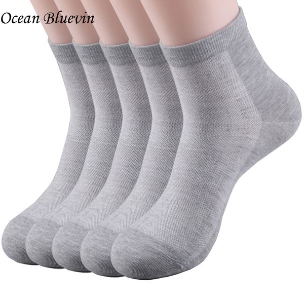 

ocean bluevin spring summer autumn business casual men's socks breathable comfortable cool mesh cotton 4 colors middle long sock, Black