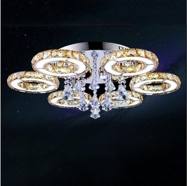 

luxury modern led crystal ceiling light crystal chandeliers 1/3/5/6/7/8 heads clear/amber crystal for foyer living room bedroom