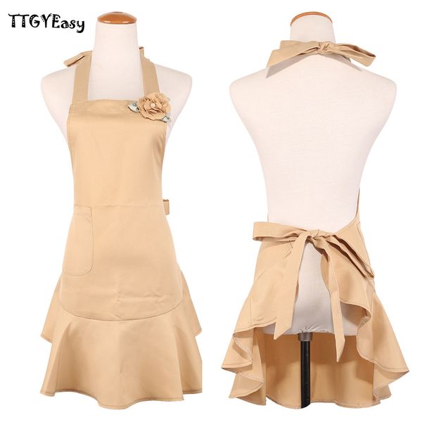 

2017 aprons bib aprons for woman kitchen restaurant cooking apron cotton waitress cosplay cuisine pinafore short apron