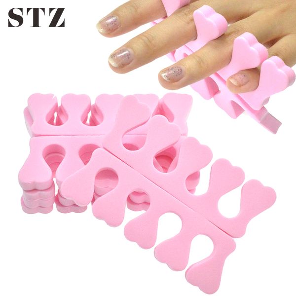 

stz 2pcs soft foam sponge toe separators finger dividers nail art tools holder manicure pedicure nail gel accessories tr20-1, Silver