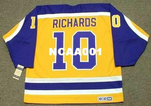 

men #10 mike richards los angeles kings 1980's ccm vintage retro home hockey jersey or custom any name or number retro jersey, Black;red