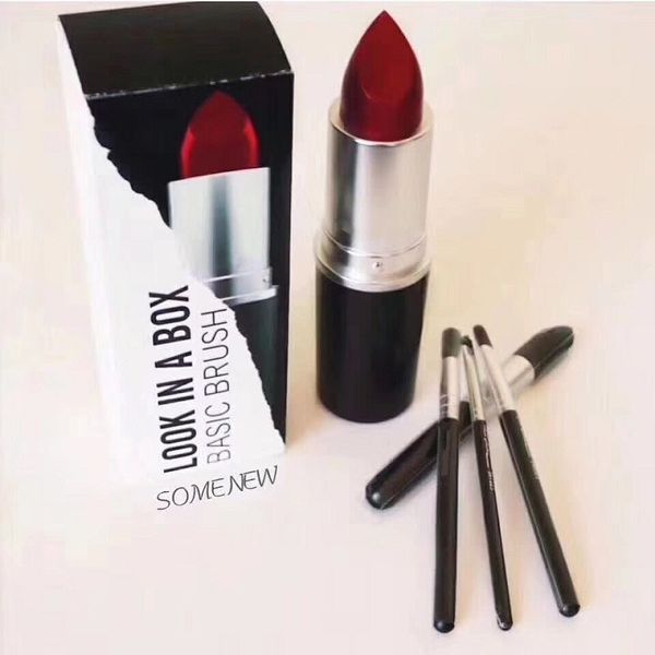 

2018 new makeup brand look in a box ba ic bru h 4pc et bru he et with big lip tick hape holder makeup tool good item