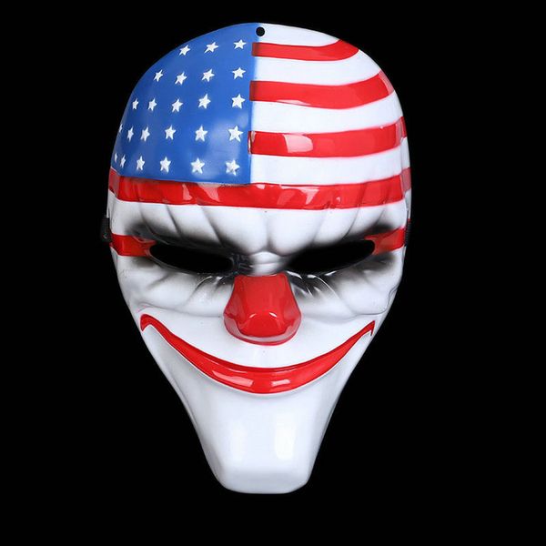 

halloween horror mask payday 2 mask c game series plastic old head clown flag red head masquerade supplies