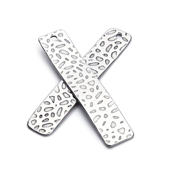 

10pcs/lot 8*42mm stainless steel blank stamping tags rectangle pendants silver tone for necklaces jewelry making f3422, Black