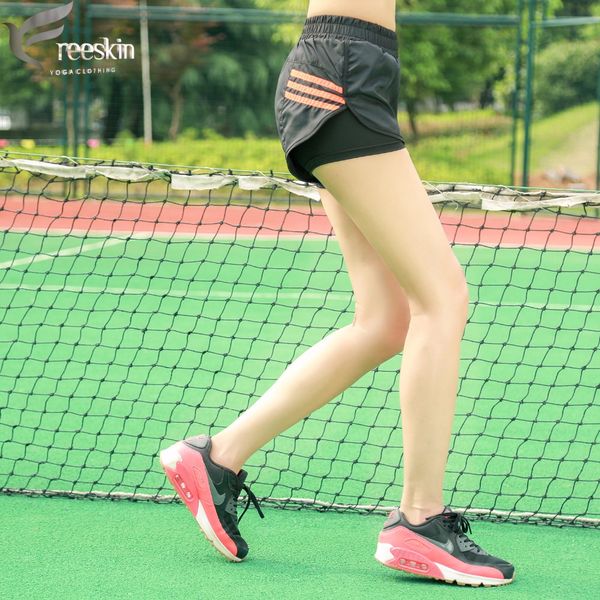 

kin women running sports shorts quick dry sport shorts for women fitness yoga workout clothes for gym, White;red