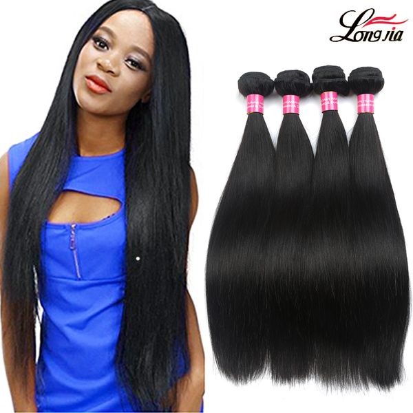 

8а бразильский прямые волосы 3 пучки естественный цвет бразильский девственница прямые человеческие волосы расширения реми прямые девственны, Black