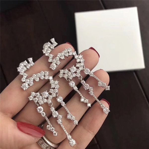 

Popular fashion brand Number 5 earrings for lady Design Women Party Wedding Luxury Jewelry for Bride with BOX