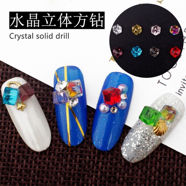 

4*6mm crystal 1pc rainbow color nail art rhinestones glass beads acrylic tips manicure nail decoratio, Silver;gold