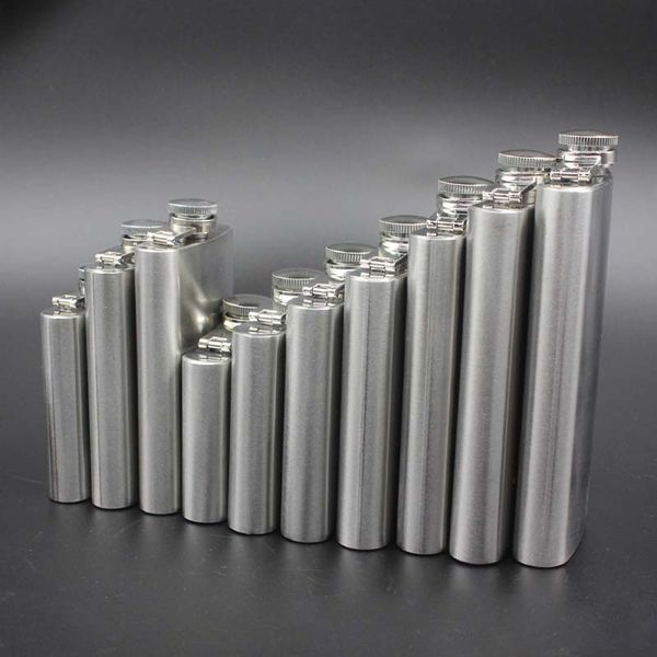 

100pcs/lot flask trustworthy 4 oz-18 oz stainless steel hip flask liquor whisky alcohol cap funnel drinkware bottle za1012