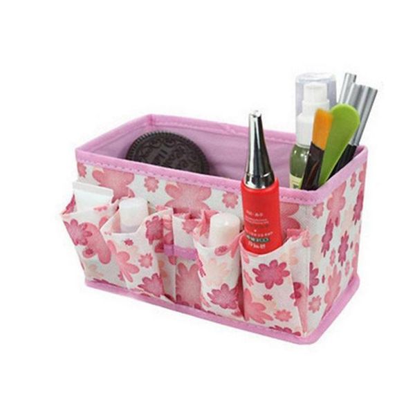 

folding non-woven make up cosmetic storage box organizer jewelry container bag case