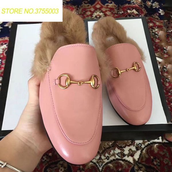 

Women Brands wok Real Fur slippers Ladies Summer Casual Shoes 2018 Mules Shoes Outside Slippers Low Heels Female Footwear Slides