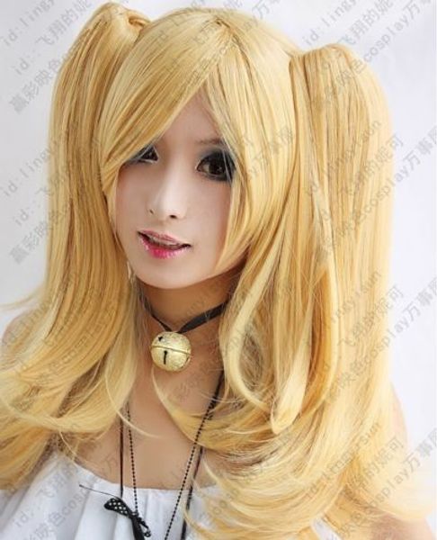 

new fashion long blonde cosplay party wig + 2 clip on ponytails ae43, Black