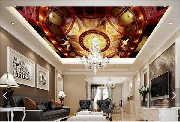 

3d wallpaper custom p ceiling mural wallpaper european royal luxury little angel living room zenith mural large starry sky wallpaper